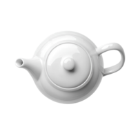 White Ceramic Teapot on Table on transparent background. png