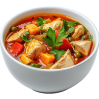 Savory Chicken Stew Recipe on transparent background. png