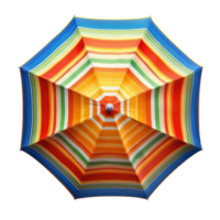 Retro Beach Umbrella Top View on transparent background. png