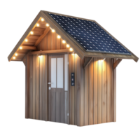 Compact Solar Shed Light Design on transparent background. png