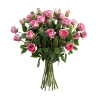 Bouquet of pink roses isolated on transparent background png
