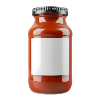 Glass jar with red sauce isolated on transparent background png