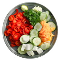 Fresh vegetable salad in a bowl isolated on transparent background png