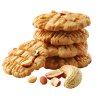 Freshly baked cookies with nuts isolated on transparent background png
