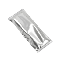 Silver foil snack packaging isolated on transparent background png