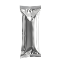 Shiny metallic snack pouch isolated on transparent background png