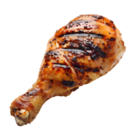 Grilled chicken leg isolated on transparent background png
