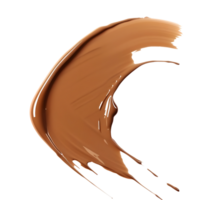 Soft beige makeup foundation smear with subtle glow isolated on transparent background png