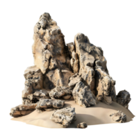 Stacked rocky cliff isolated on transparent background png