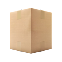 Large plain cardboard box with crisp folds and sturdy edges isolated on transparent background png