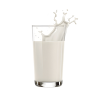 Classic tall glass of fresh milk with smooth surface and creamy texture isolated on transparent background png