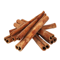 Fragrant cinnamon sticks with a rich brown texture isolated on transparent background png