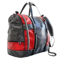 Red and Black Sport Duffle Bag isolated on transparent background png
