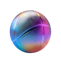 Iridescent futuristic sphere with a holographic gradient and smooth reflections isolated on transparent background png