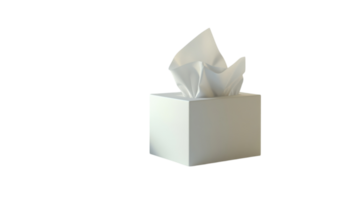 A white tissue box with tissues sticking out, creating a simple yet elegant display suitable for any setting in the home or office. png