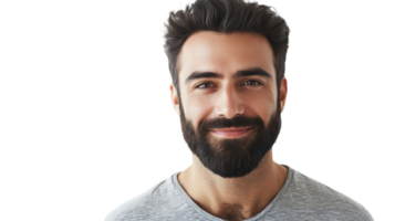 Smiling man with a beard in casual attire against a plain background png