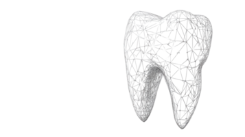 3D wireframe model of a tooth showcasing dental structure in a minimalist style png
