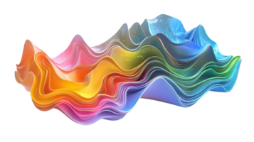 Colorful waves of layered paper create an artistic display of gradients and textures in a creative setting png