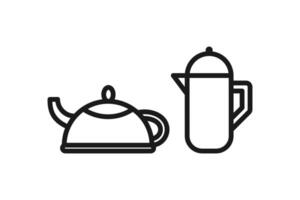 kettle or teapot icon line design vector