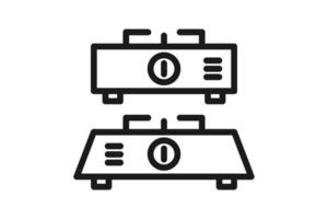 stove icon line simple design vector