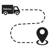 Delivery truck and delivery map illustration vector