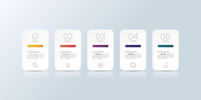 Modern business infographic template with 5 options vector