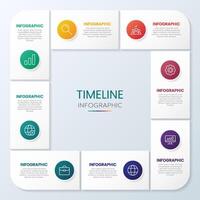 8 Step Timeline Infographic Template vector