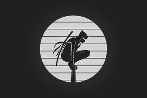 ninja figure in a crouched position on a pole vector