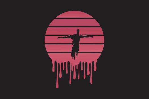 Sunshine style T-shirt design with men in different colors vector