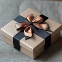Elegant gift box with ribbon, perfect for special occasions photo