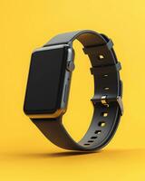 Modern smartwatch with sleek design and blank screen photo