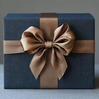 Elegant gift box with luxurious ribbon, perfect for special occasions photo