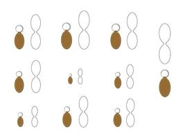 Ellipse shape keychain key FOB Dieline Template vector