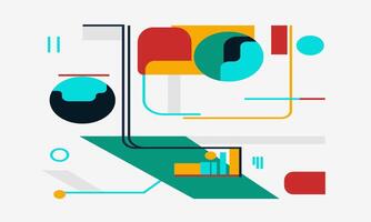 A colorful abstract flat design with geometric shapes vector