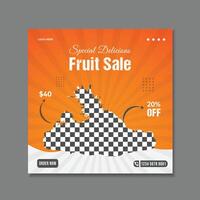 Mixed fruits juice social media post template vector