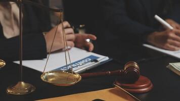 Lawyer and judge at the table video