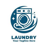 Laundry Simple Logo Design Silhouette vector