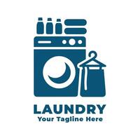 Laundry Simple Logo Design With Flat Background vector