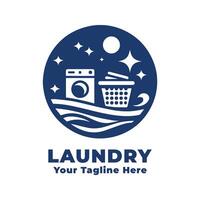Logo Simple Laundry Design vector