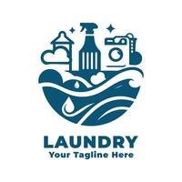 Logo Laundry Simple Illustration With Flat Background vector