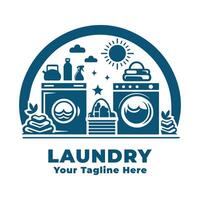 Simple Laundry Logo Design With Flat Background vector