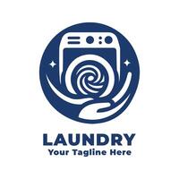 Laundry Logo Simple Illustration With Flat Background vector