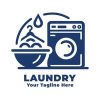 Simple Logo Laundry Illustration With Flat Background vector