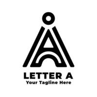 Letter A Simple Logo Design With Flat Background vector
