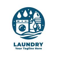 Laundry Simple Logo Illustration With Flat Background vector