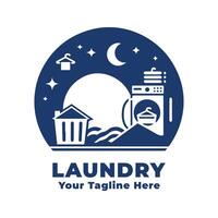Logo Simple Laundry Design Silhouette vector