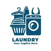 Logo Laundry Simple Design With Flat Background vector