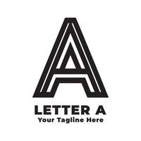 Simple Letter A logo Design Black And White vector
