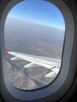 A view from Airplane window high photo