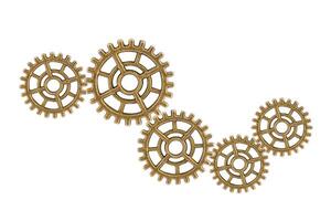 Gear and cogs wheels isolated on a white background, clock mechanism, photo
